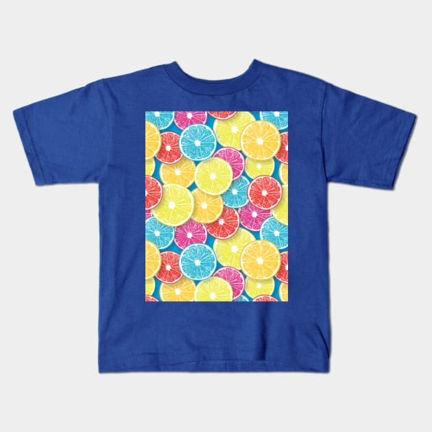 Citrus fruit slices pop art 2 Kids T-Shirt by katerinamk